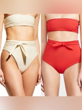 Mara Hoffman NWT XL Bikini Bottom Bundle | Jay Red & Goldie Cream